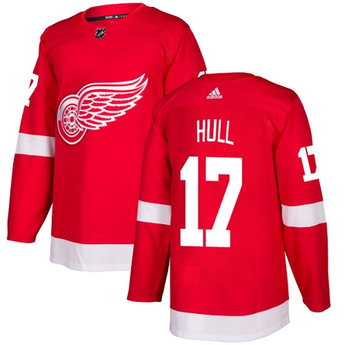 Adidas Men Detroit Red Wings 17 Brett Hull Red Home Authentic Stitched NHL Jersey